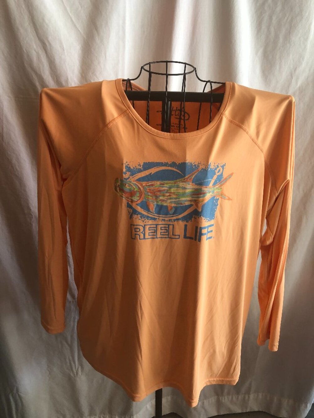 Reel Life Orange XXL Long Sleeve Top 24.5" Pit to Pit